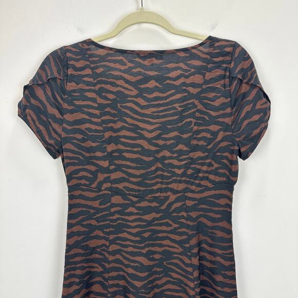 Madewell V Neck Mini Dress Abstract Animal True Black Zebra Viscose US 2 NWT - Picture 14 of 14